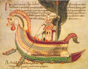 Viking Dragon Ship Source Manuscript, Northumbia, England, 900s CE